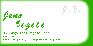 jeno vegele business card